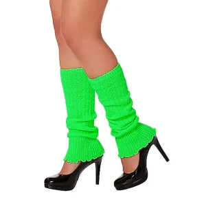 1 Pair Women's Leg Warmers 80s Dance Yoga Long Knit Socks Costume Neon Green