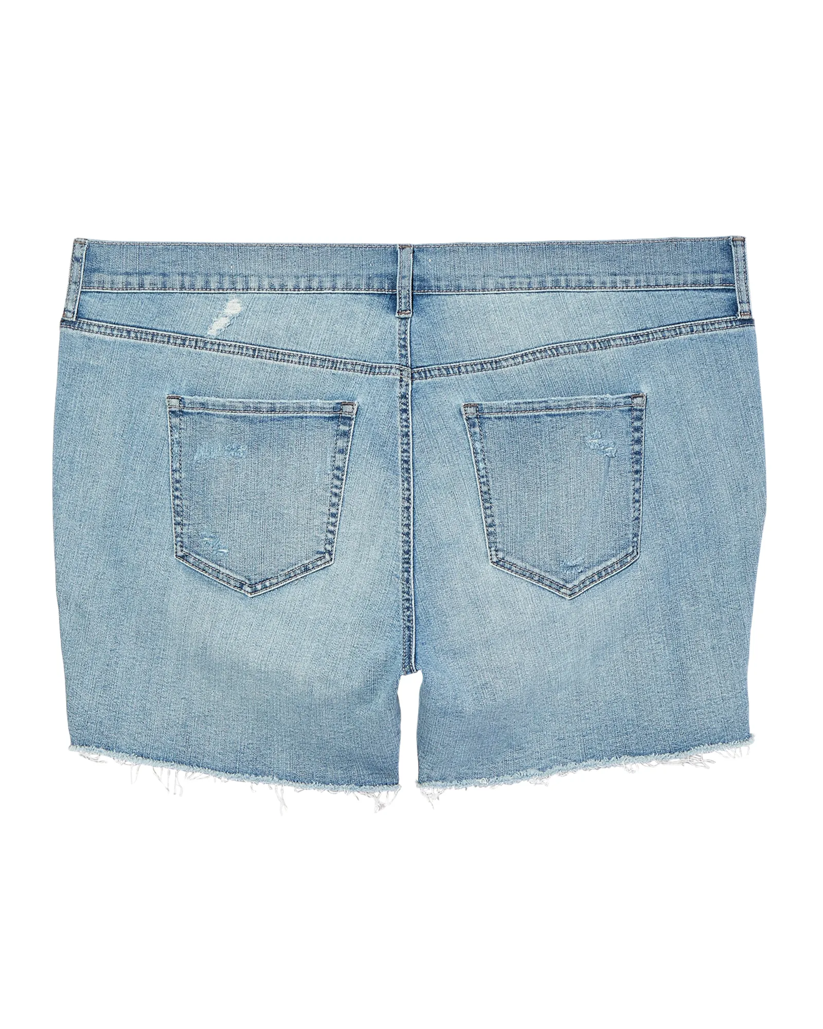 Albany Embroidered Midi Short | Light Wash / Pink