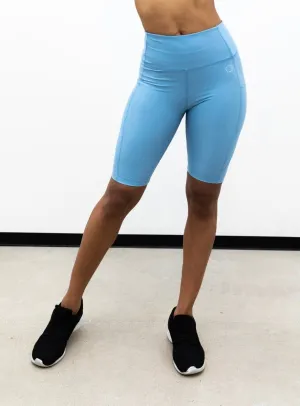 Center High-Waist Biker Shorts Sky