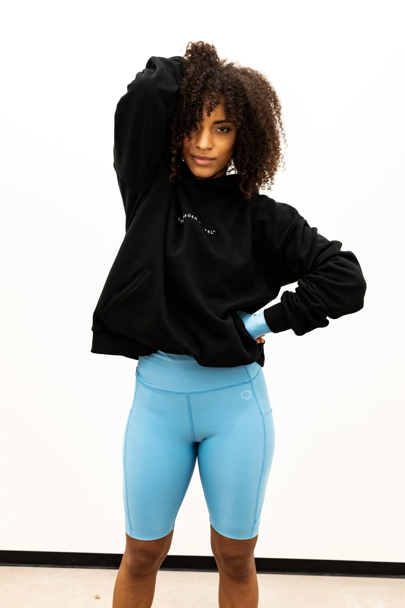 Center High-Waist Biker Shorts Sky
