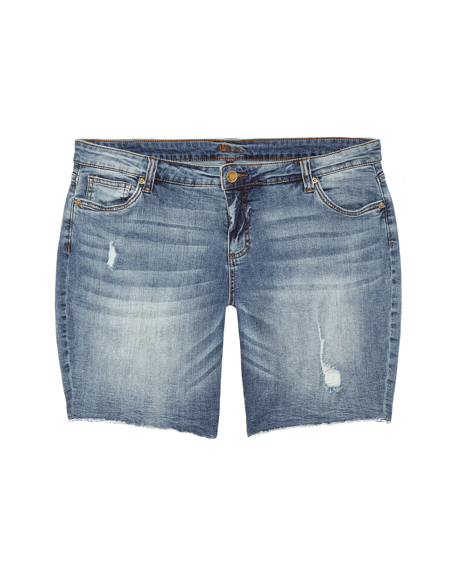 Clove Bermuda Short with Frayed Hem | Dark Wash