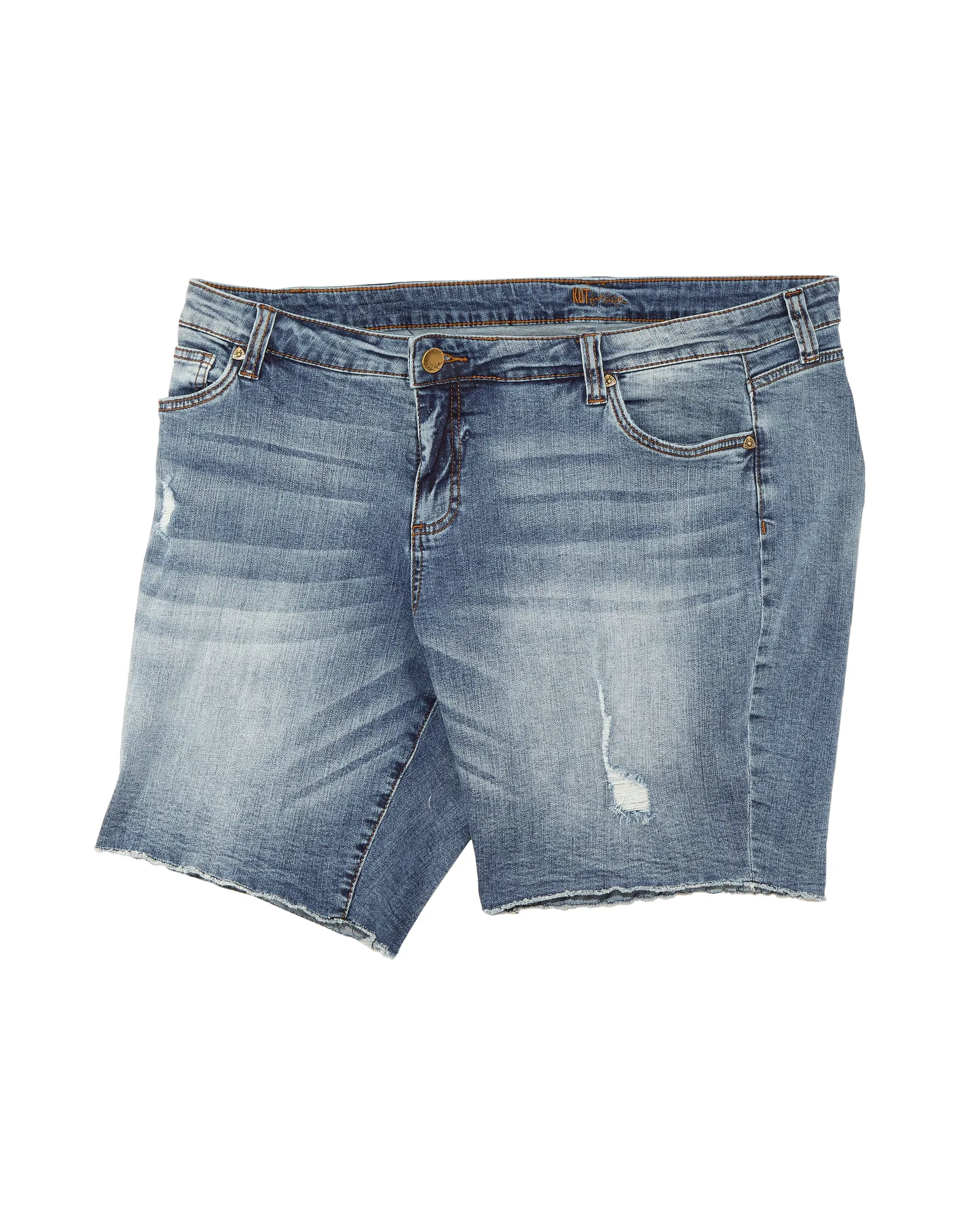 Clove Bermuda Short with Frayed Hem | Dark Wash