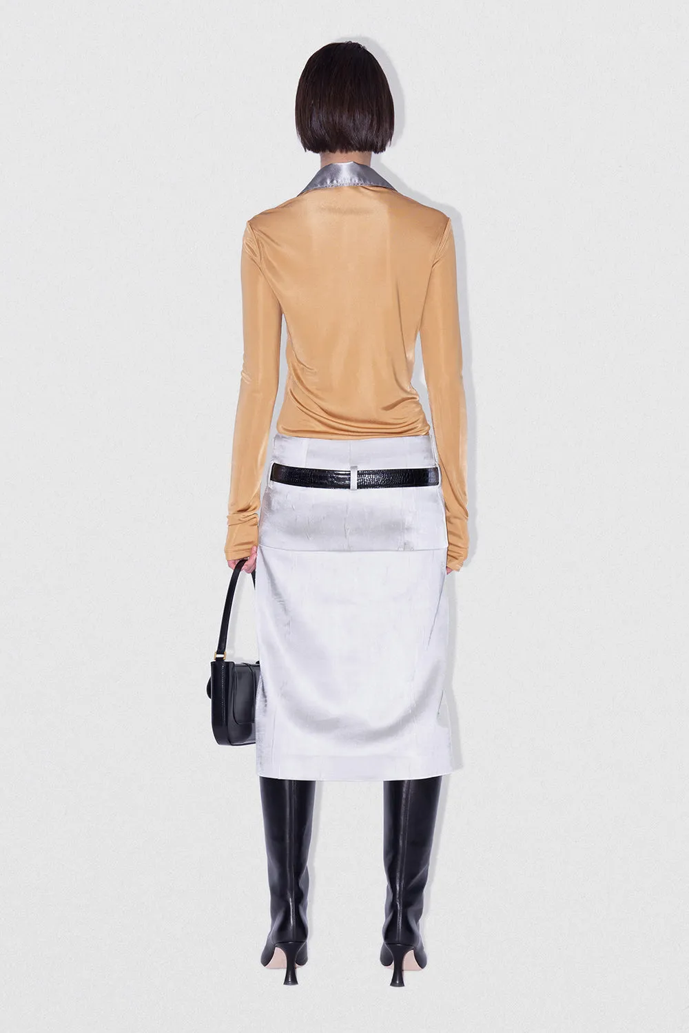 Cosima Skirt Cloud Grey Satin