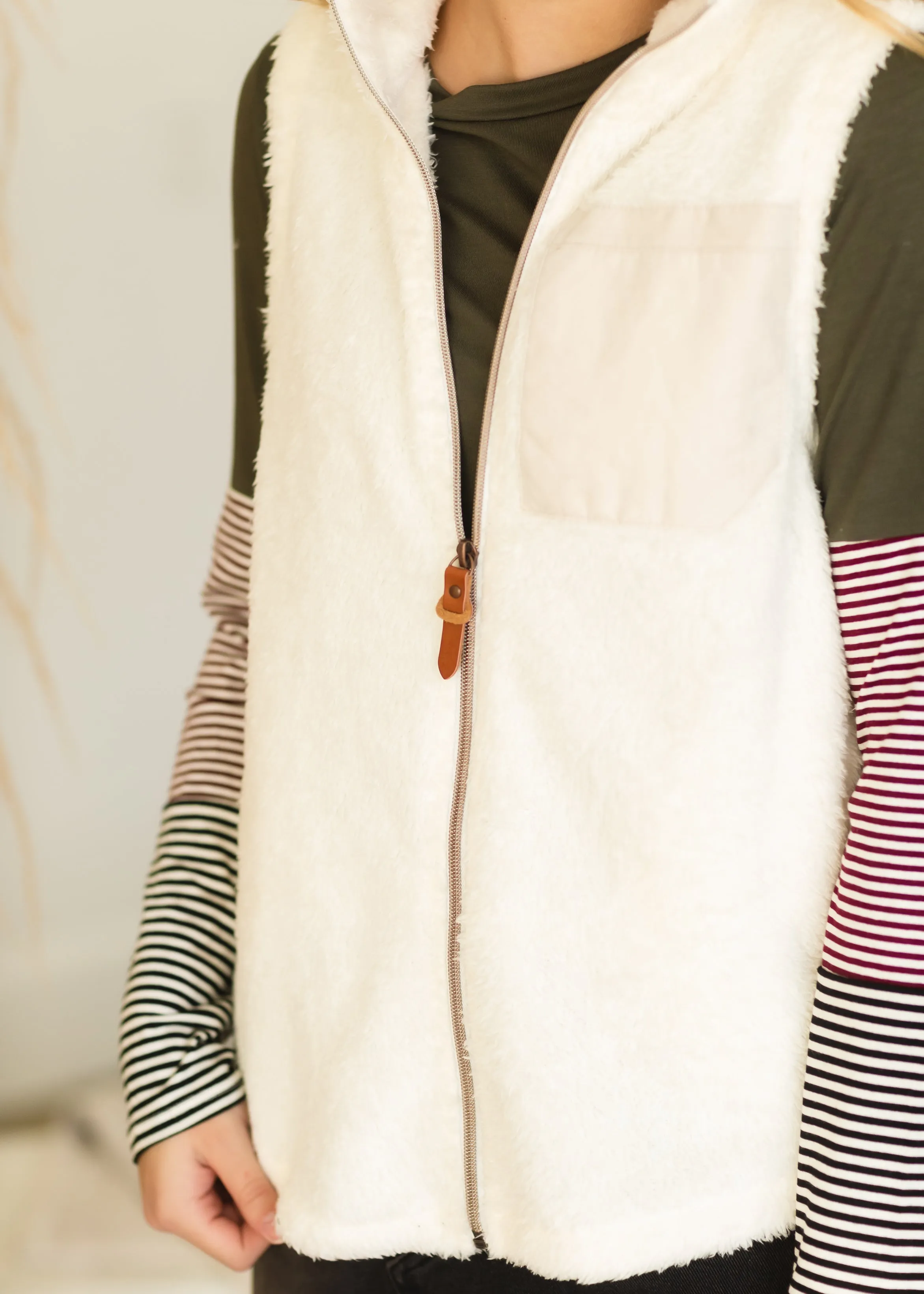 Cream Soft Sherpa Vest - FINAL SALE