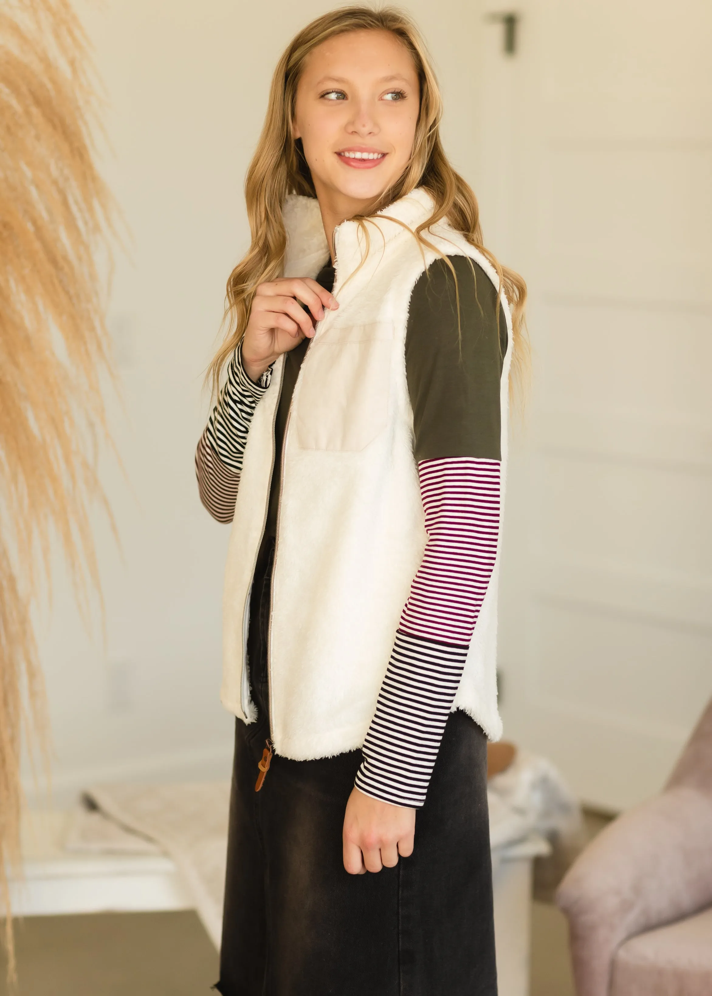 Cream Soft Sherpa Vest - FINAL SALE