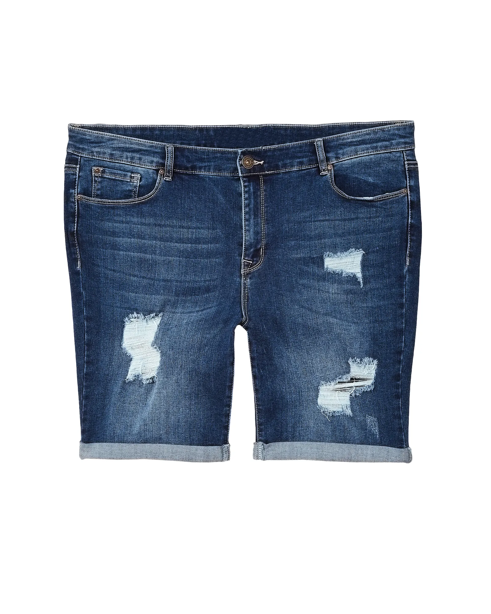 Dahl Distressed Bermuda Short | Dark Wash