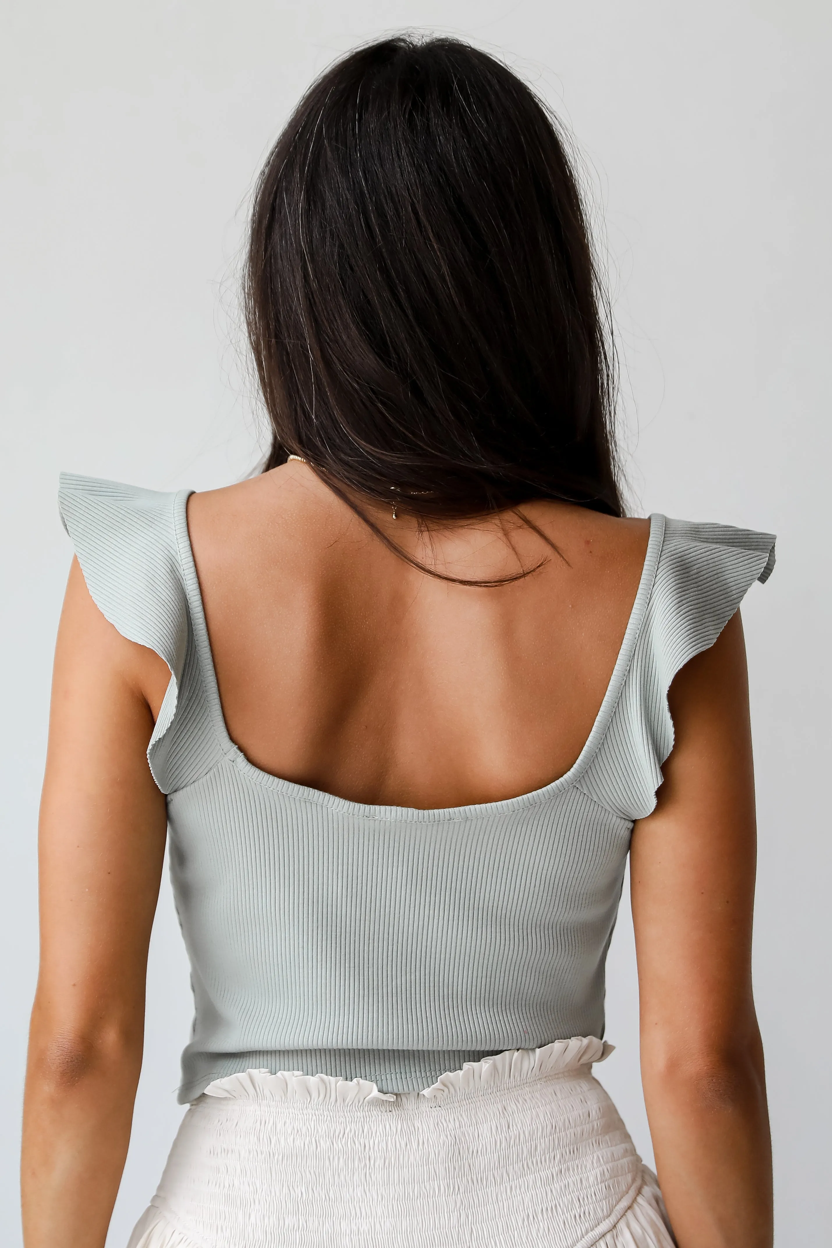 FINAL SALE - Sierra Cropped Ruffle Tank - DU DEAL