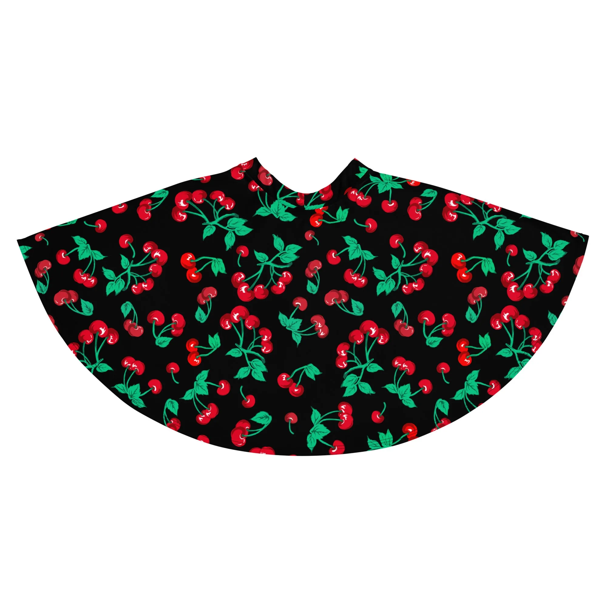 Frenchie Beach Coverup Swim Skater Skirt in Black Coffee Cherry Girl | Pinup Couture Swim