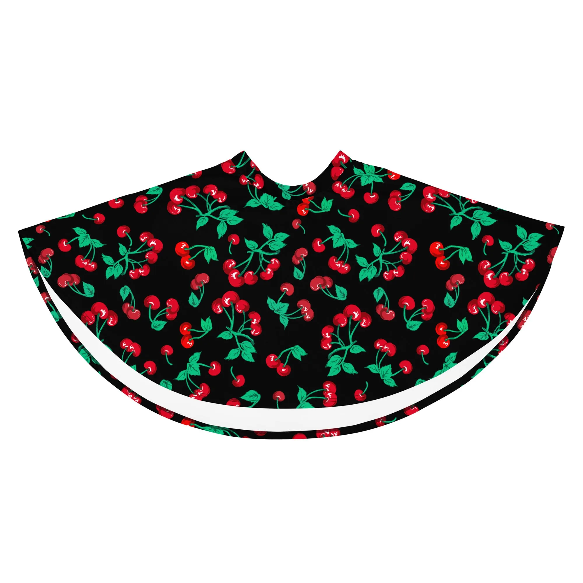 Frenchie Beach Coverup Swim Skater Skirt in Black Coffee Cherry Girl | Pinup Couture Swim