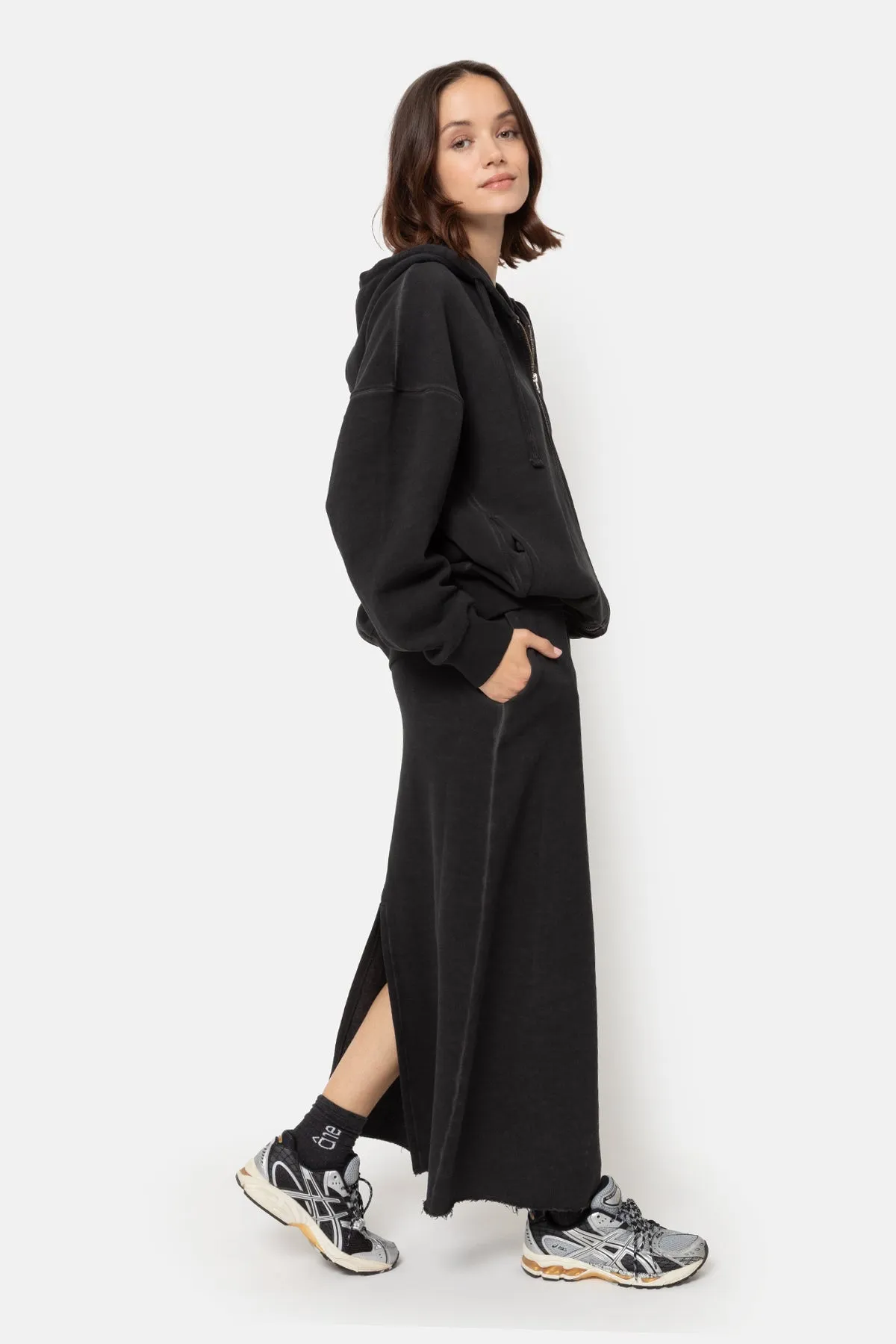 Gauge Jersey Skirt | Charcoal
