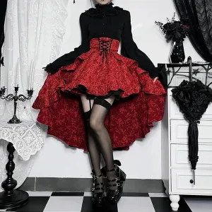 Girlary Gothic Mini Skirts Black fashion Women Skirt 2024 New  Style Harajuku Punk Goth Dark Streetwear Female Clothes