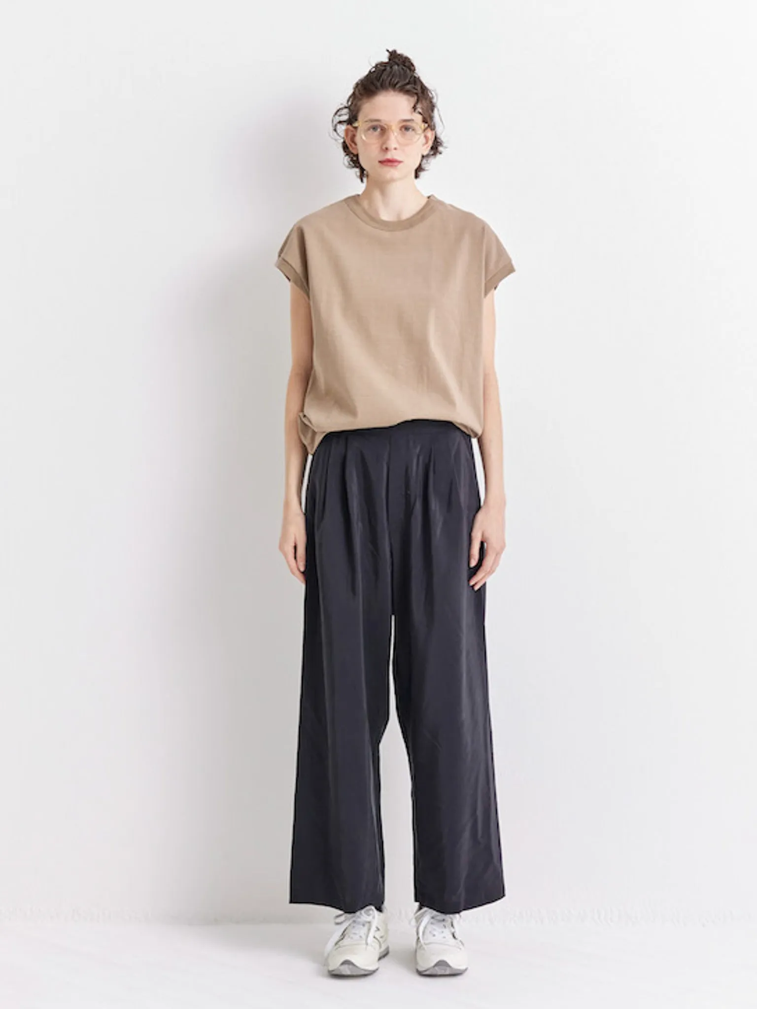 Hard Twist Drop Shoulder Tee - Beige