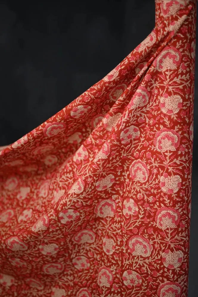Indian Cotton / Hand Block Print / Petals
