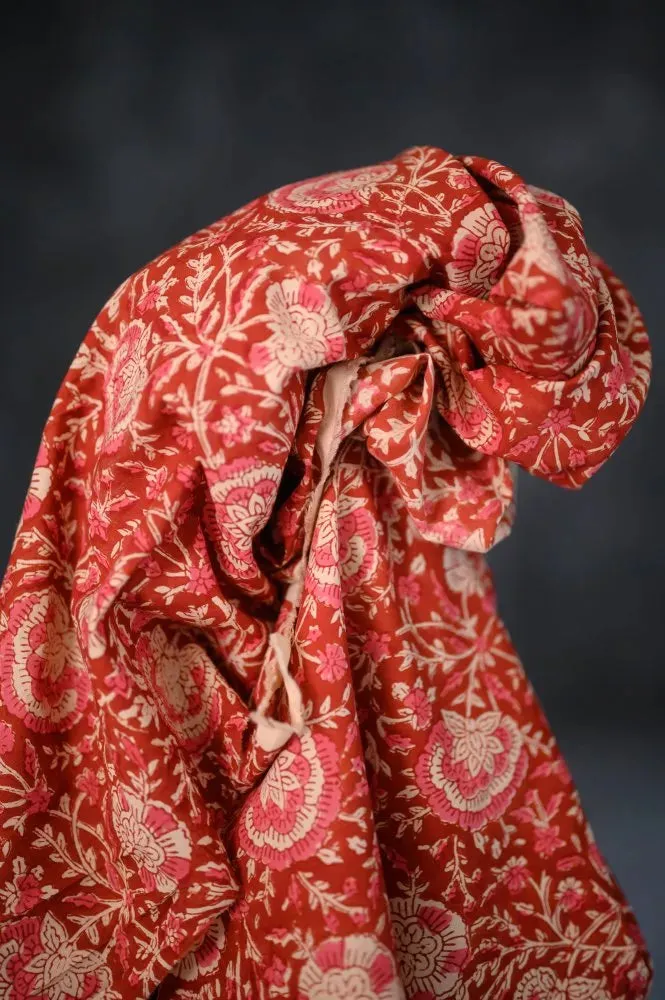 Indian Cotton / Hand Block Print / Petals