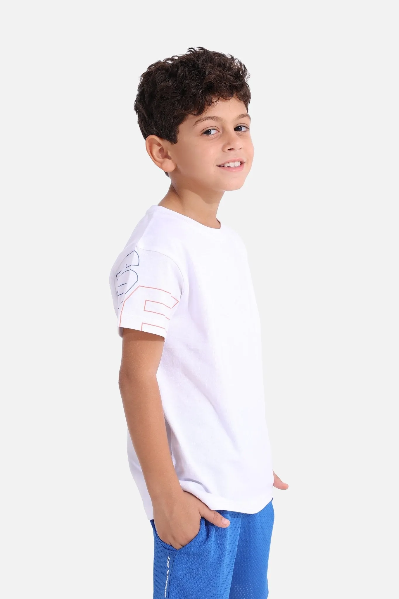 Kids White Basic SF Cotton T-Shirt