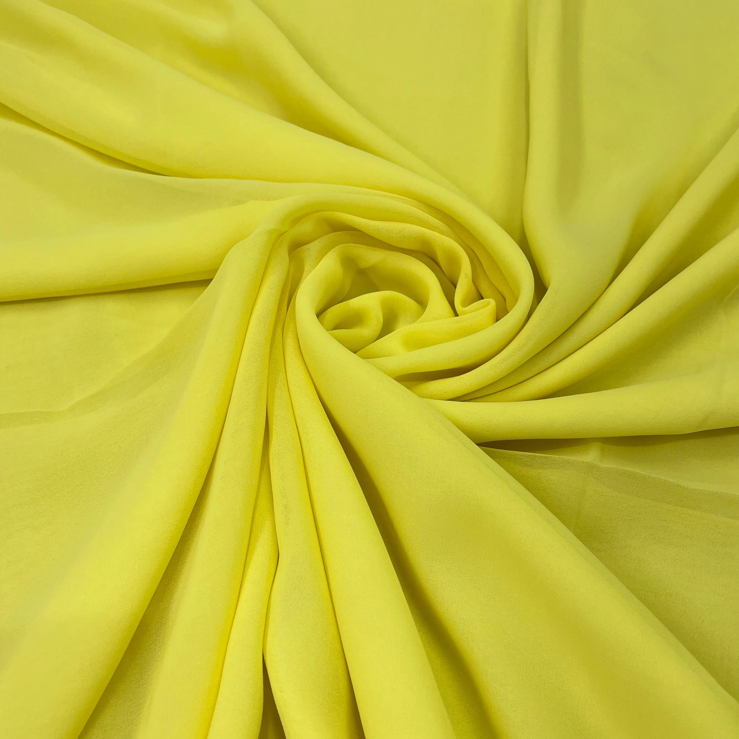 Light Yellow Solid Georgette Fabric