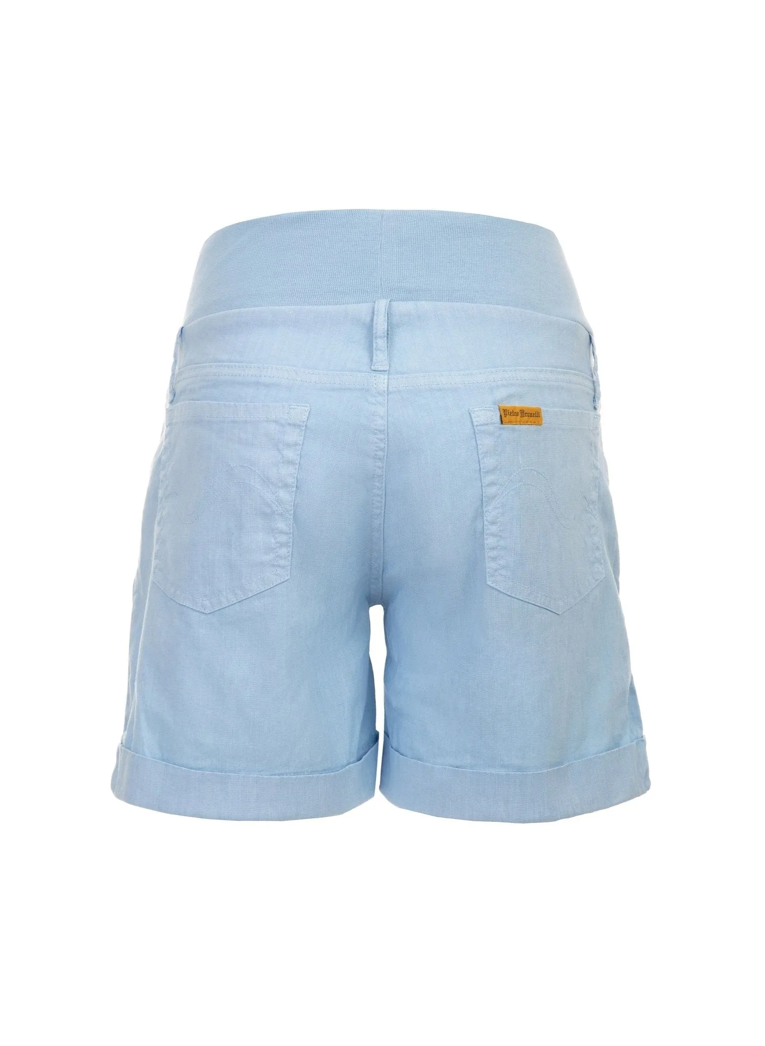 Linen Mini Maternity Shorts - Cashmere Blue
