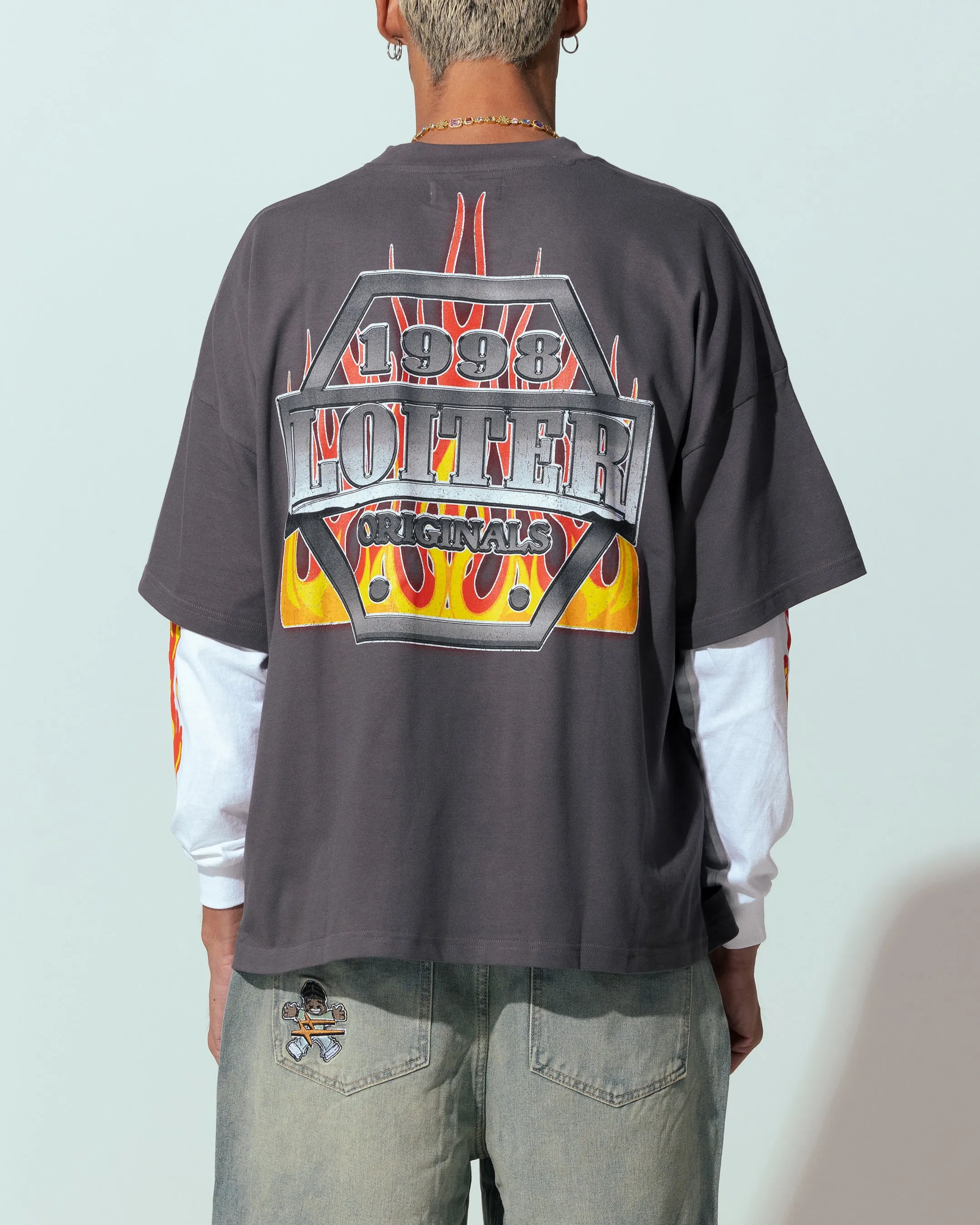 Loiter Motor Box T-Shirt Charcoal