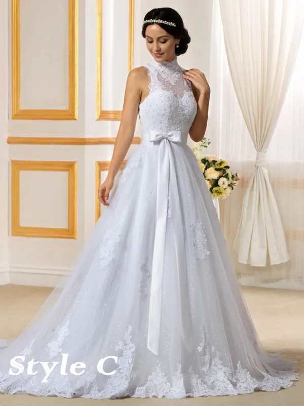 Lovely Lace Mermaid Wedding Dresses With Detachable Skirts