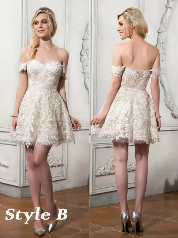 Lovely Lace Mermaid Wedding Dresses With Detachable Skirts