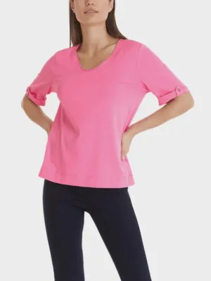 Marc Cain Collections Pink Cotton Top SC 48.60 J14 COL 252