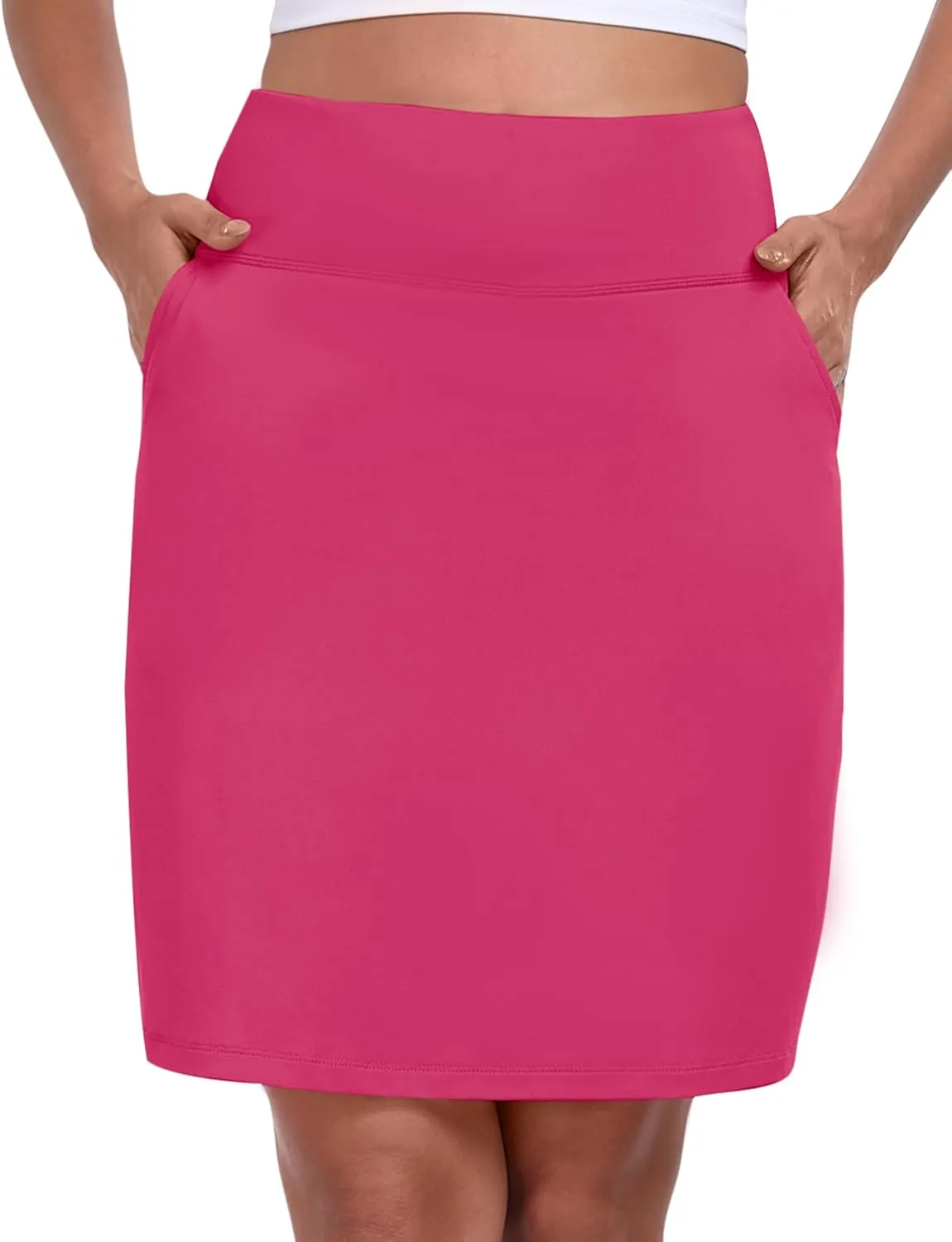 MoFiz Women's Golf Skorts 20" Knee Length High Waisted with Pockets Athletic Skirt for Tennis, Running & Summer Casual