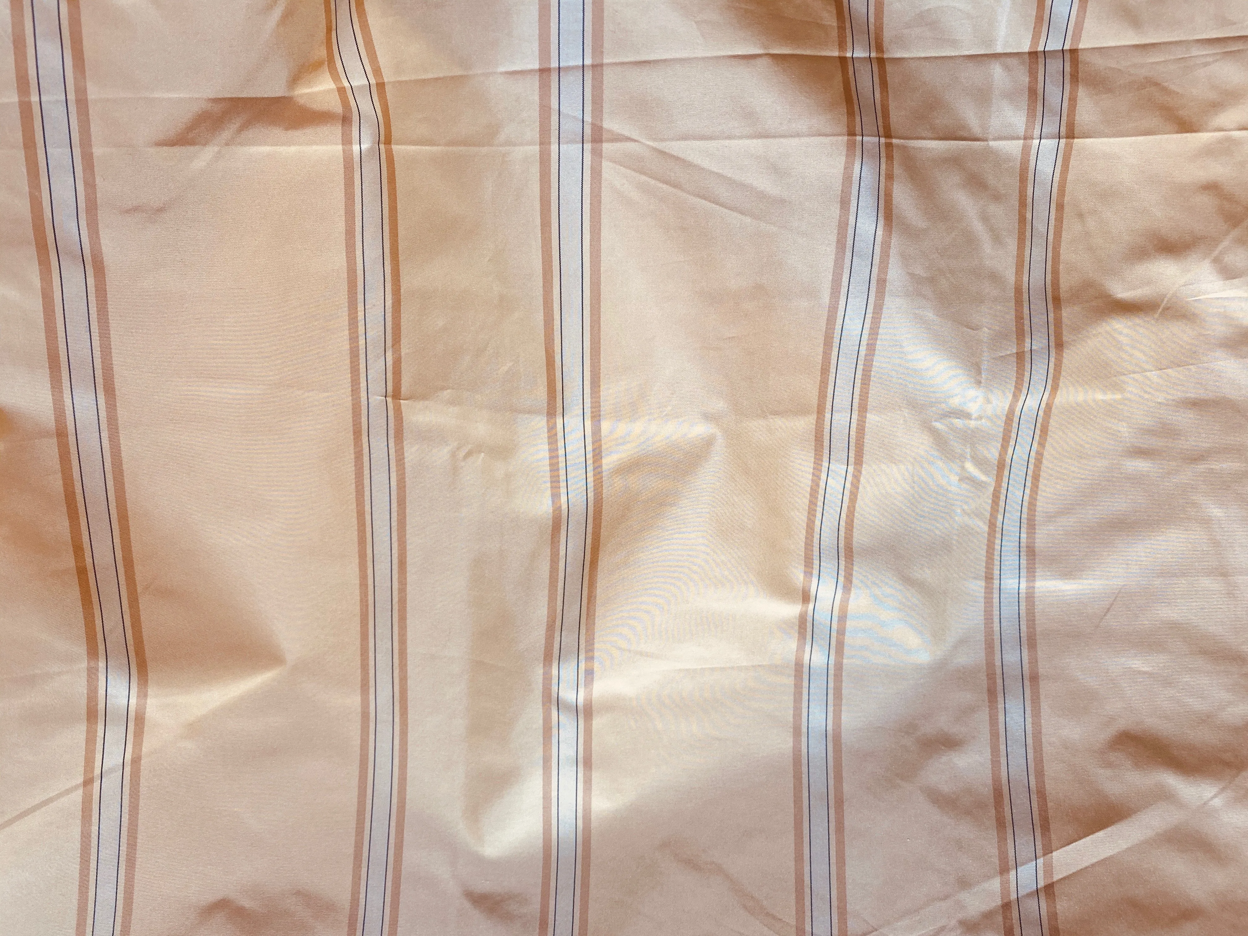 NEW Princess Stella Designer 100% Silk Taffeta Fabric in Peach & Cream
