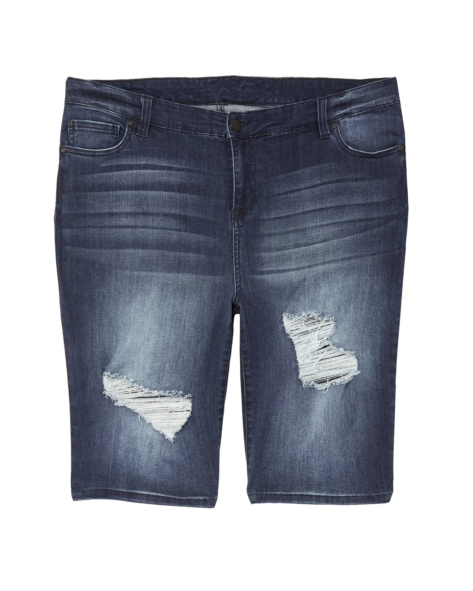 Nova Distressed Bermuda Shorts | Medium Wash