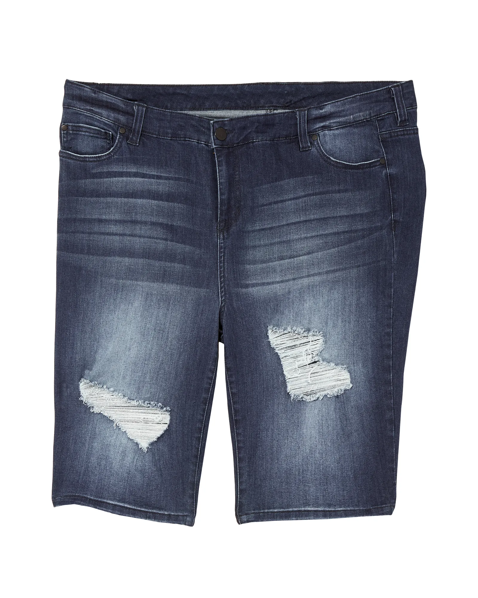 Nova Distressed Bermuda Shorts | Medium Wash