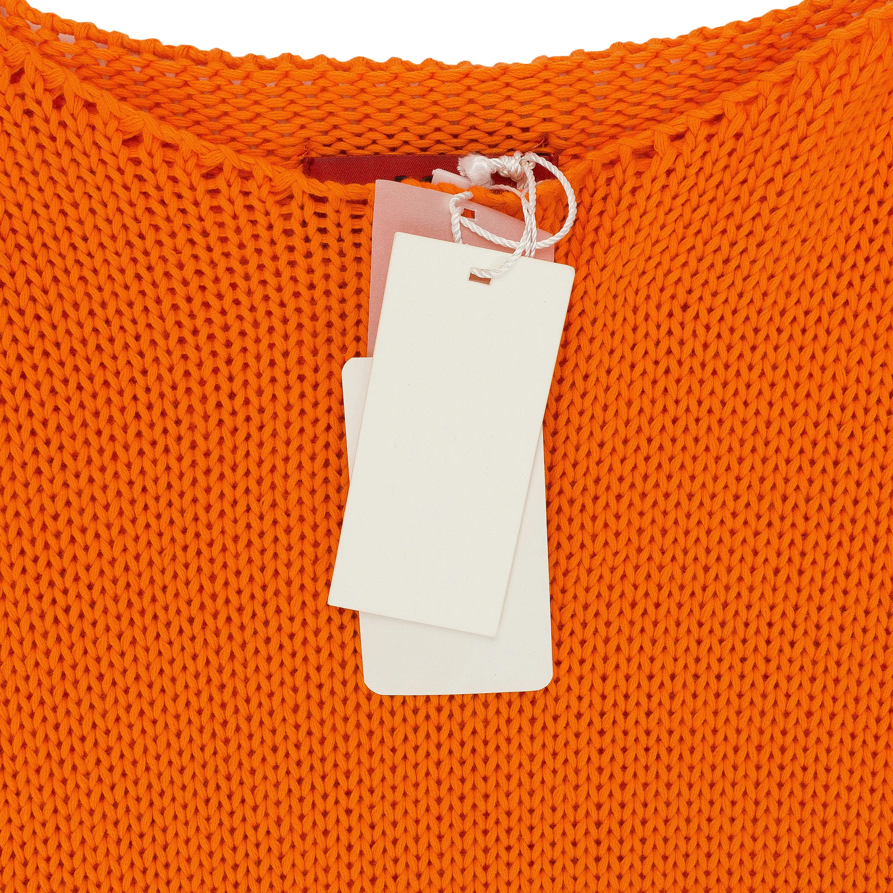 ORANGE RIPPED CREW NECK SWEATSHIRT