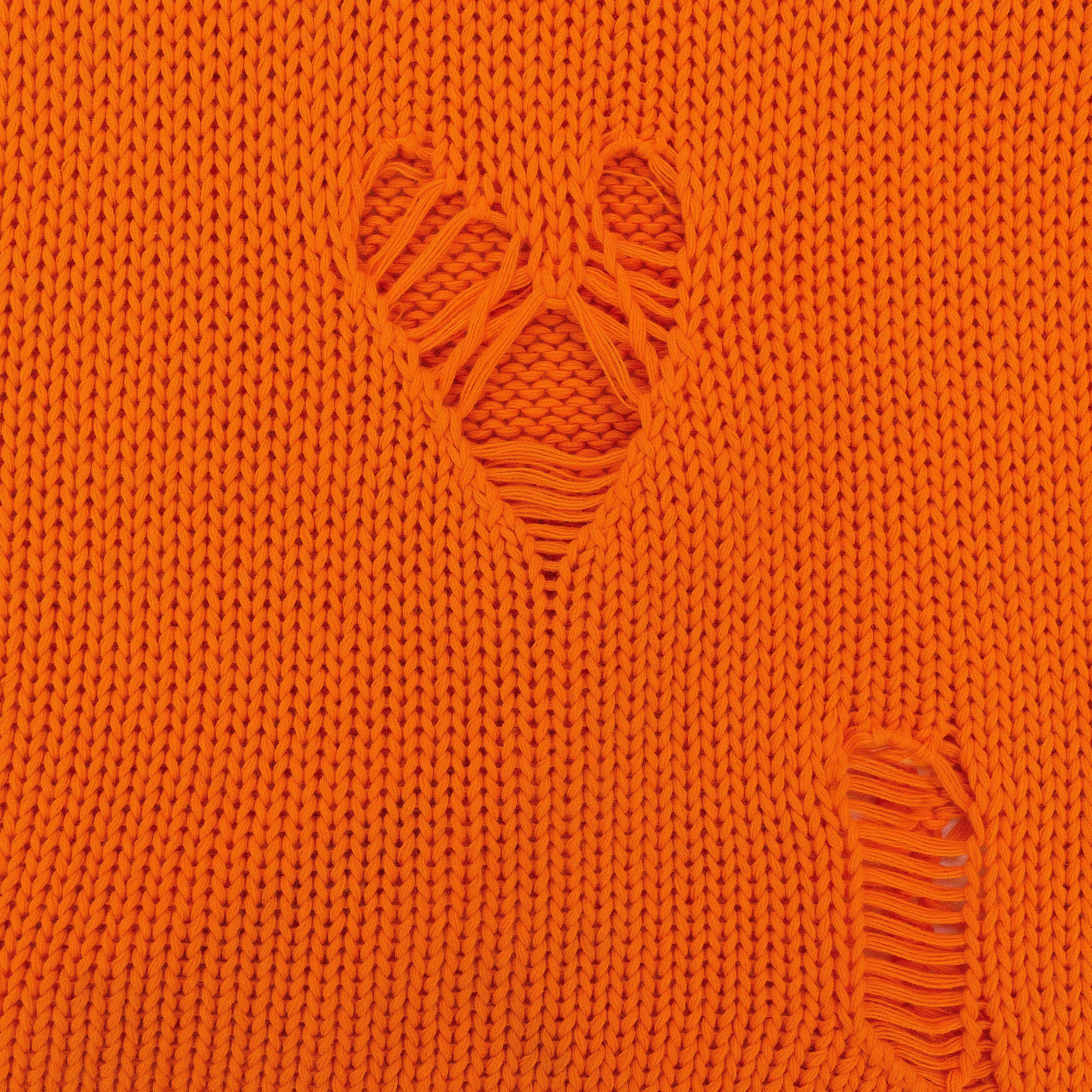 ORANGE RIPPED CREW NECK SWEATSHIRT