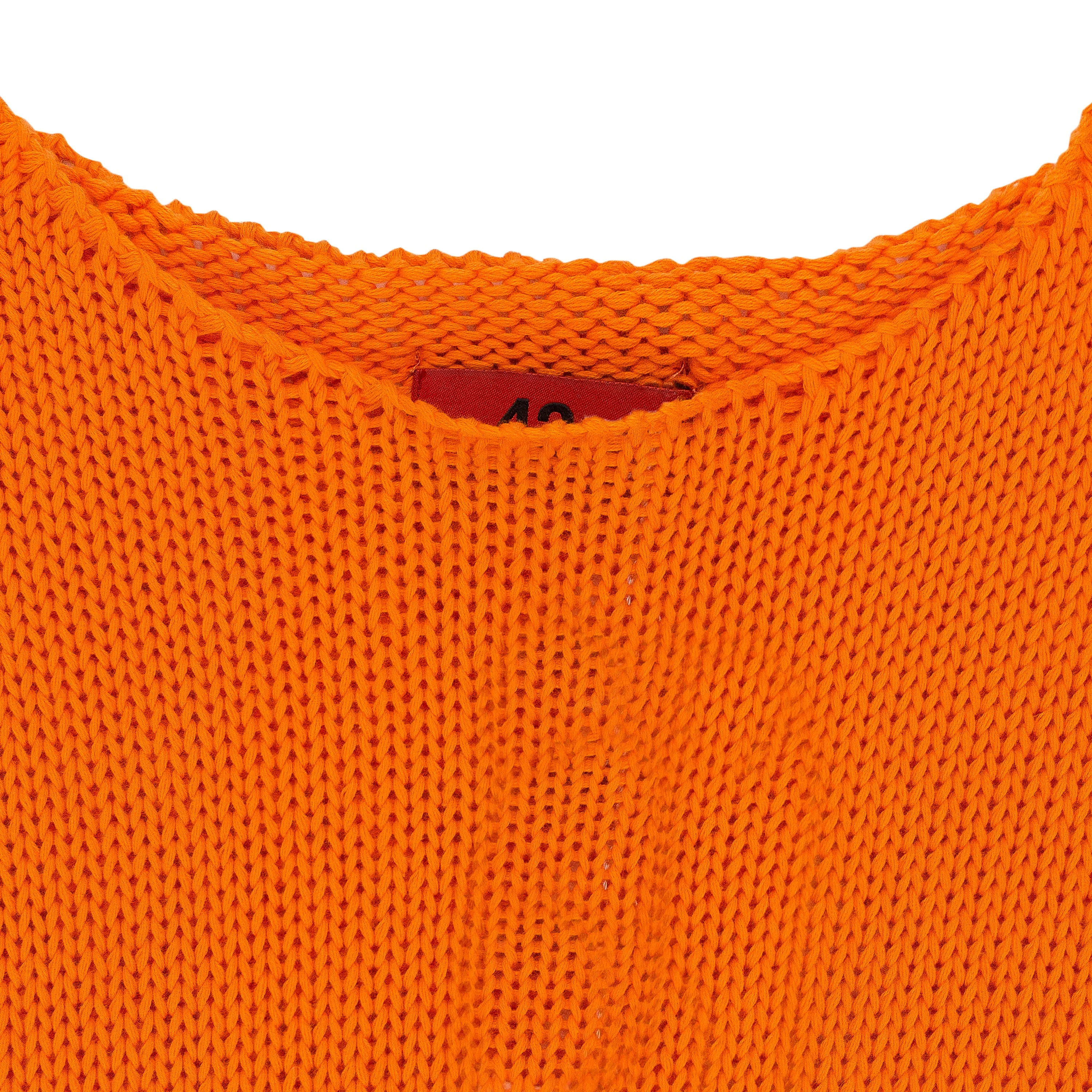 ORANGE RIPPED CREW NECK SWEATSHIRT