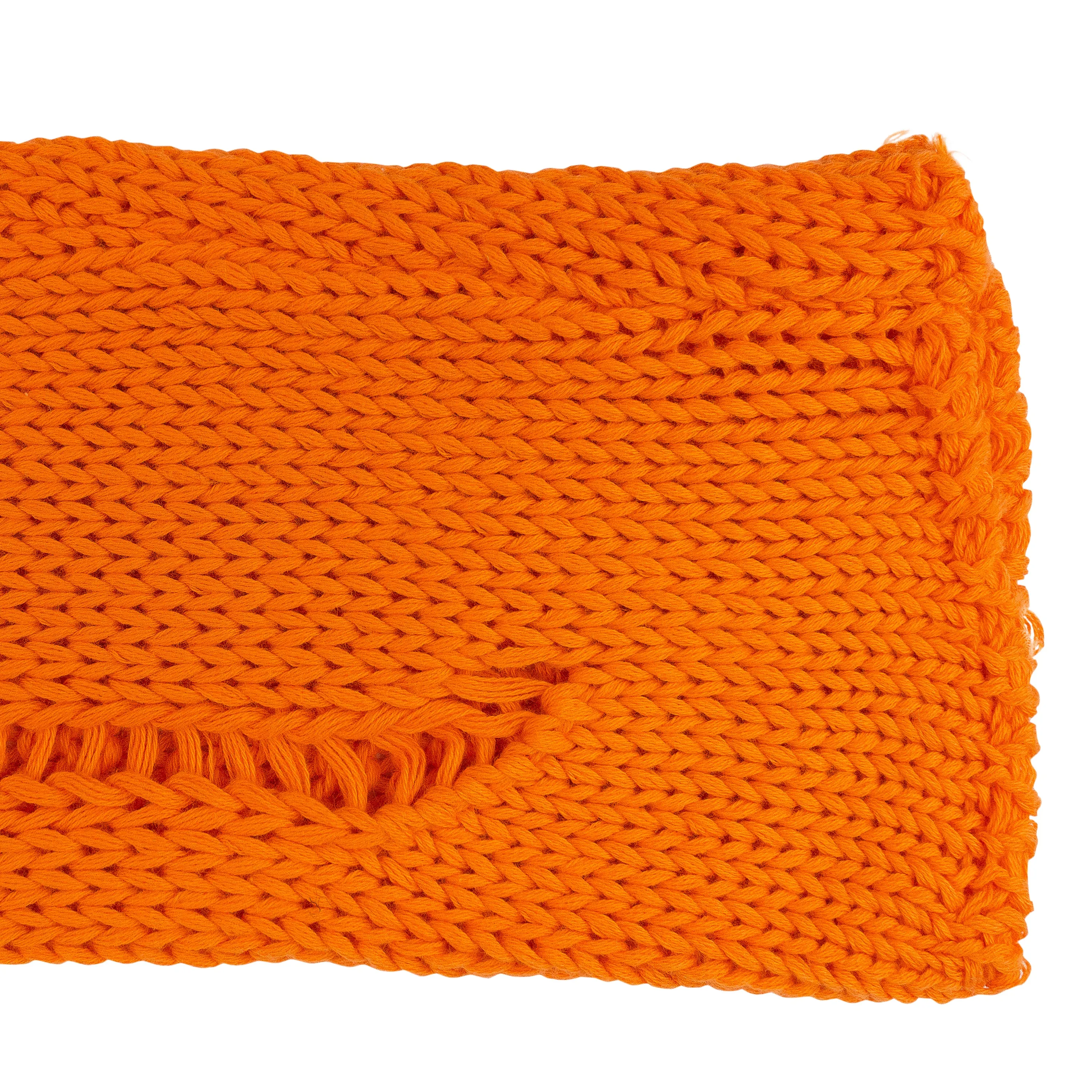 ORANGE RIPPED CREW NECK SWEATSHIRT