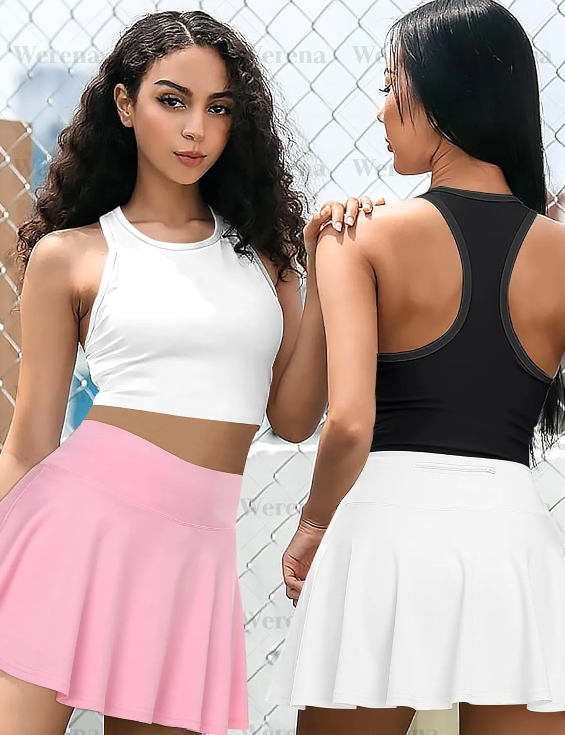 Pleated Tennis Skirt for Women with Shorts Athletic Golf Skorts with Pockets High Waisted Workout Running Skirts