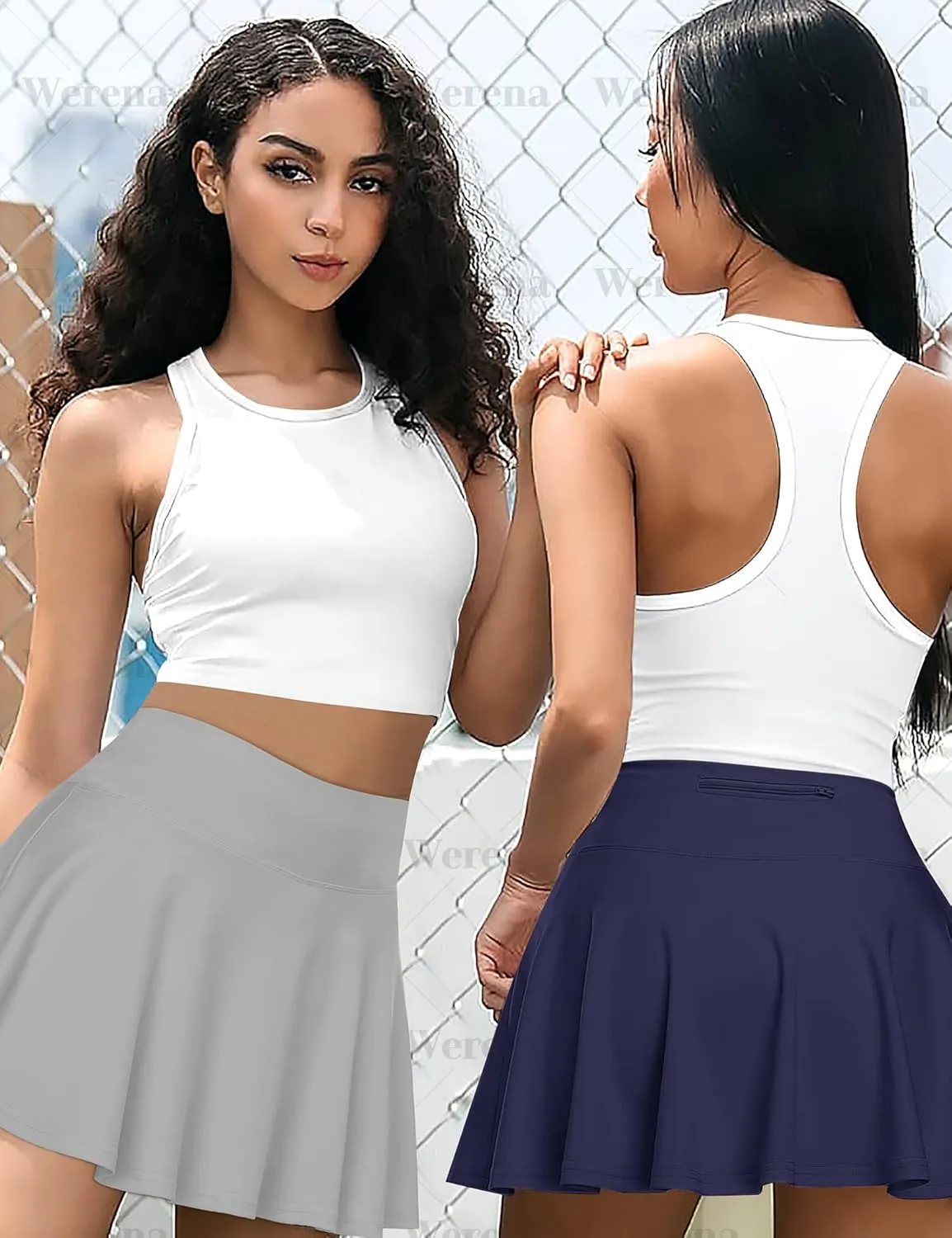 Pleated Tennis Skirt for Women with Shorts Athletic Golf Skorts with Pockets High Waisted Workout Running Skirts