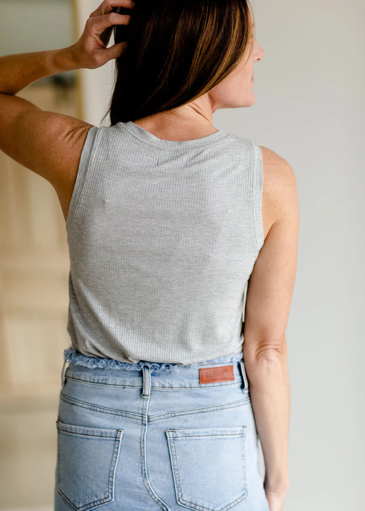 Round Neck Ribbed Tank Top - FINAL SALE
