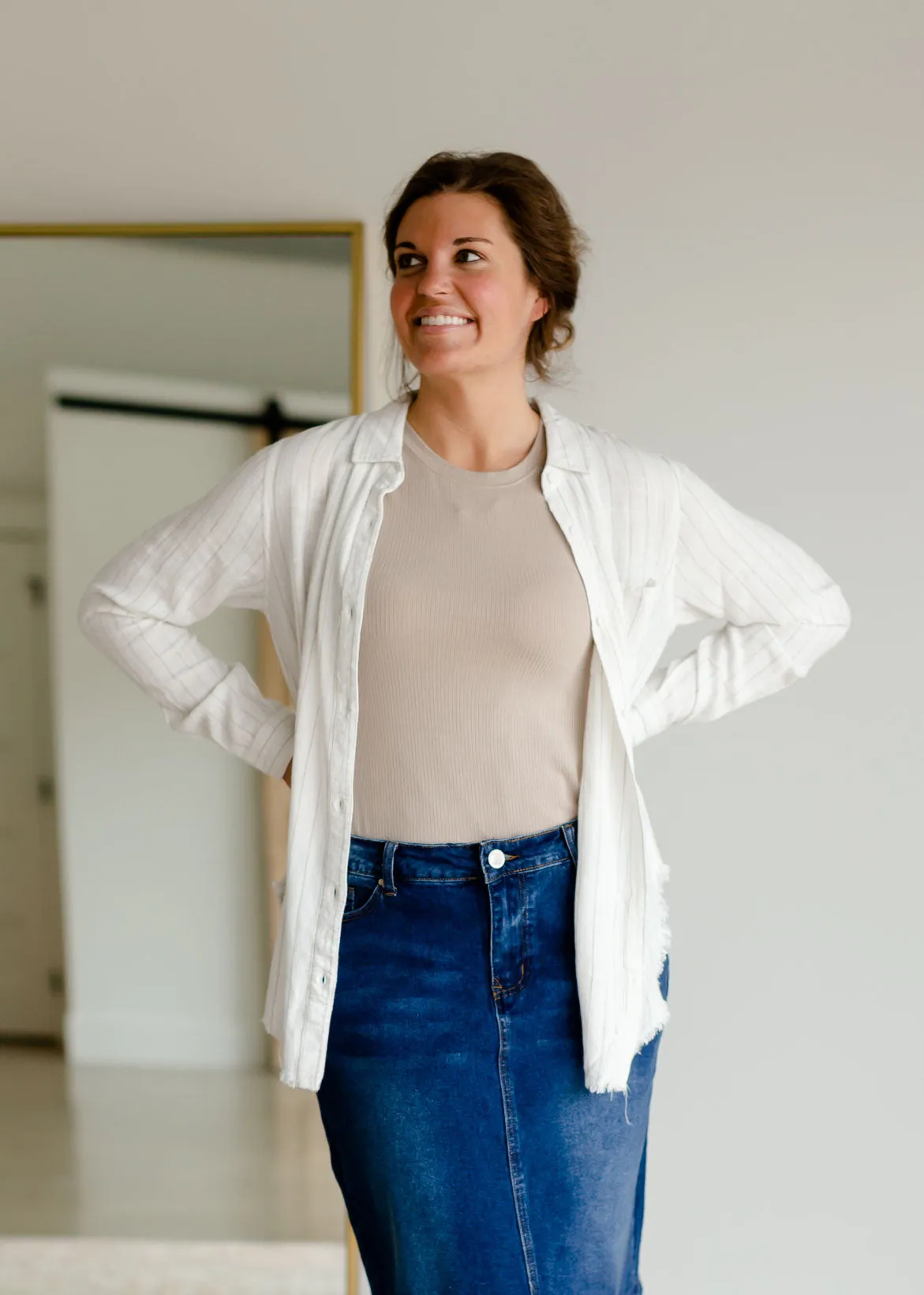 Round Neck Ribbed Tank Top - FINAL SALE