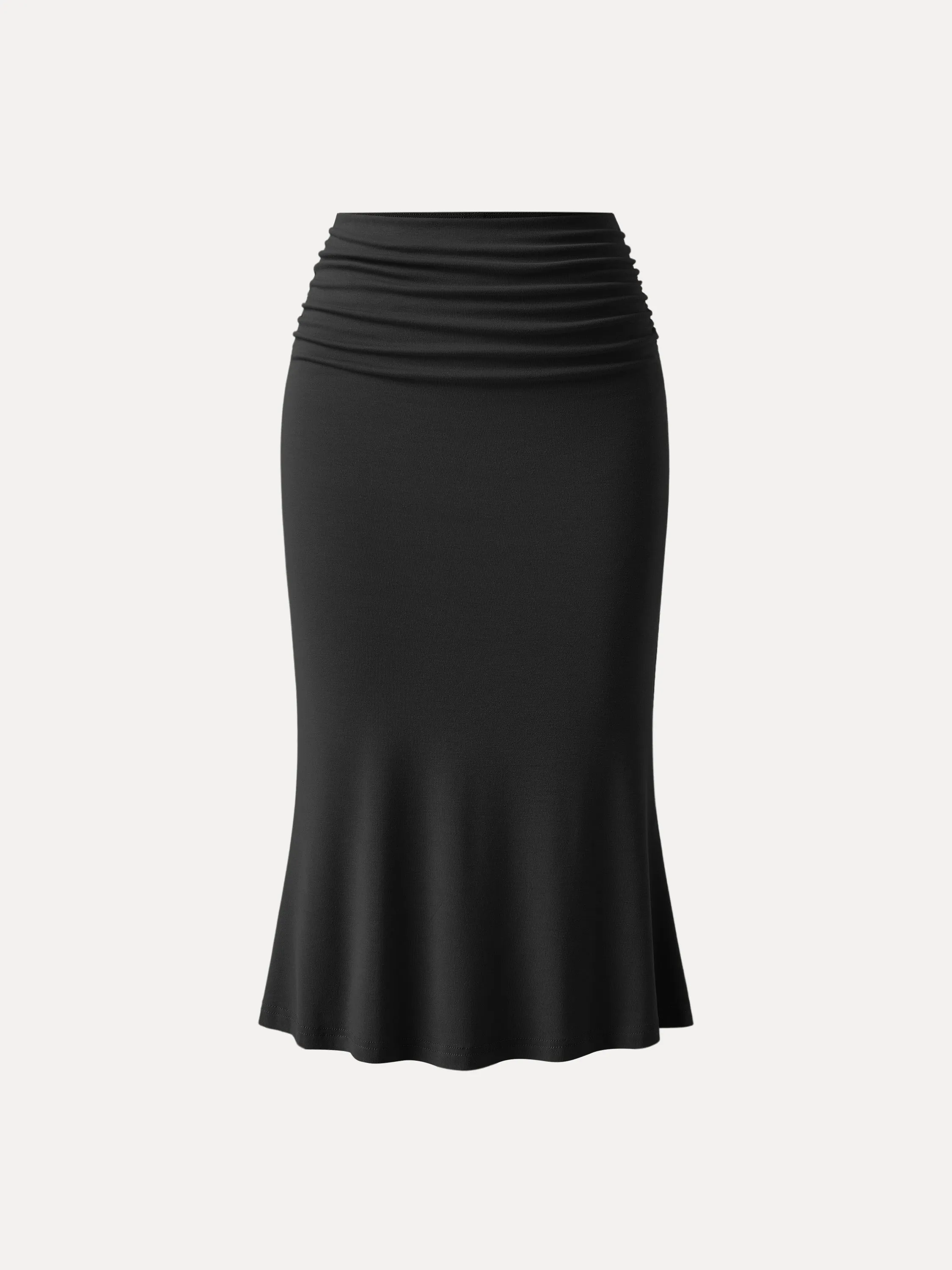 Ruched Side Mermaid Midi Skirt