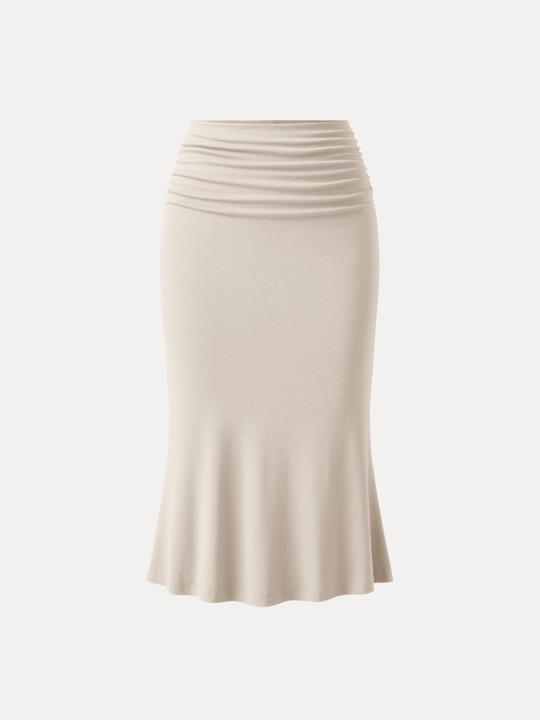 Ruched Side Mermaid Midi Skirt