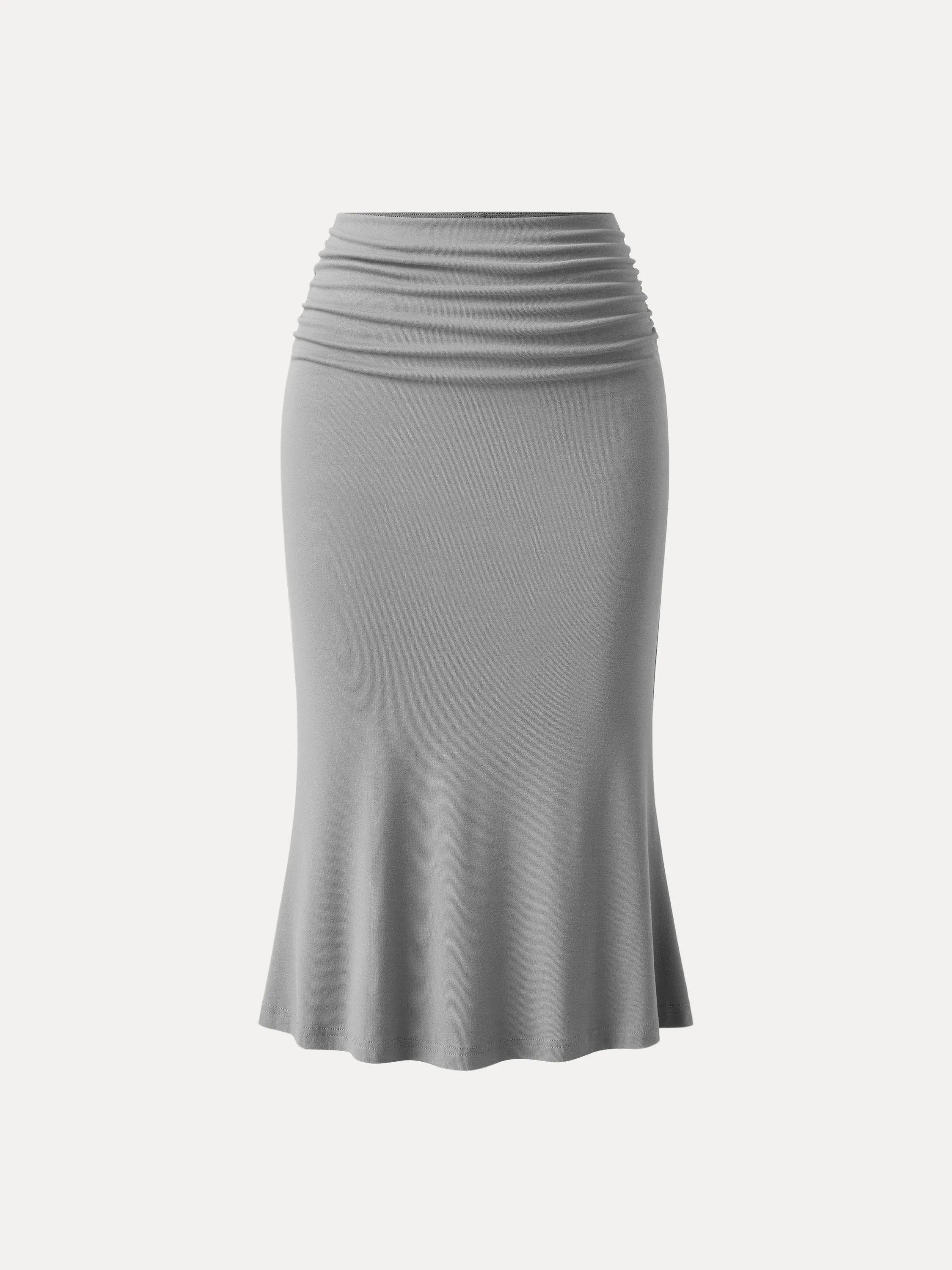 Ruched Side Mermaid Midi Skirt