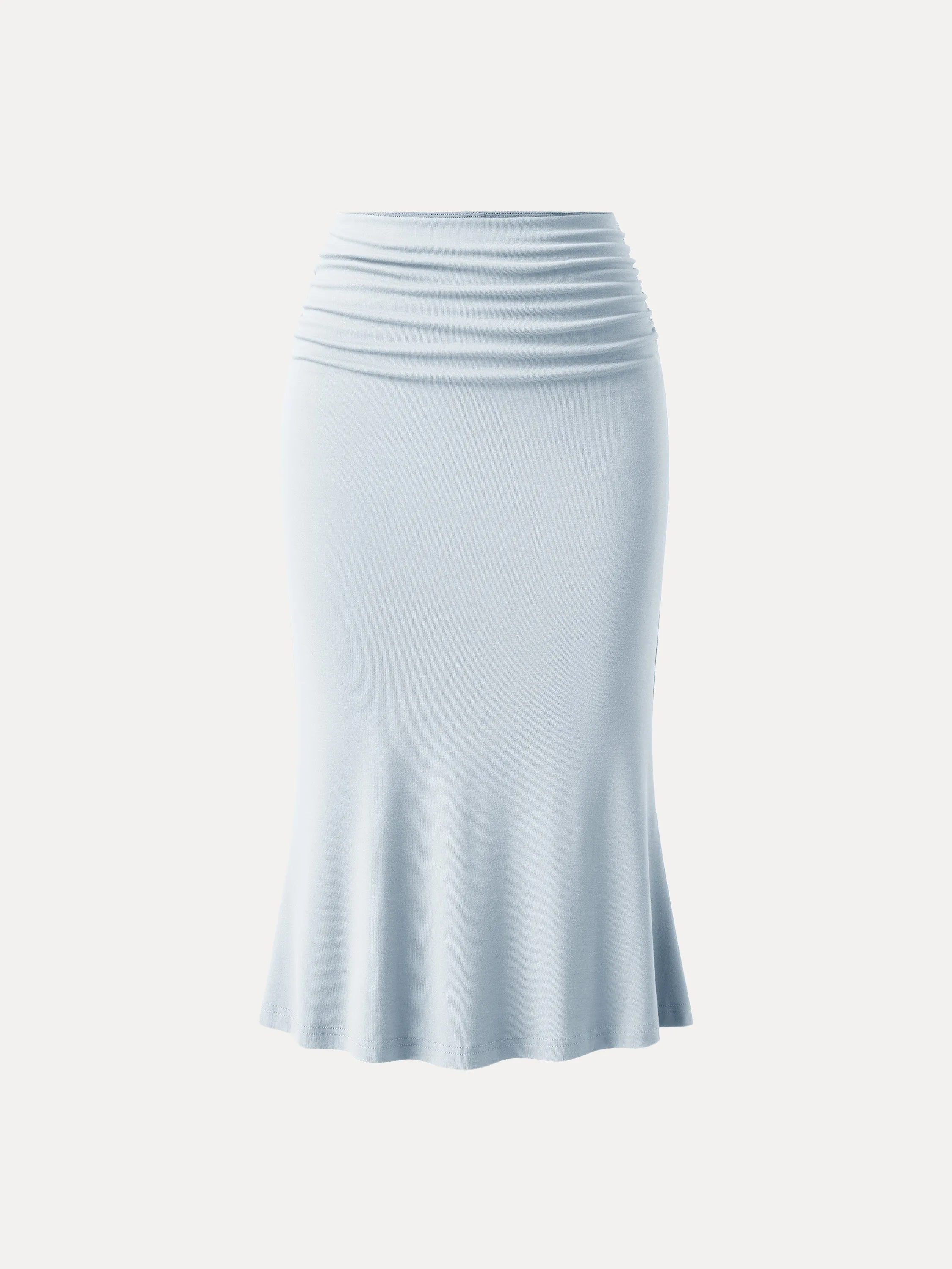 Ruched Side Mermaid Midi Skirt