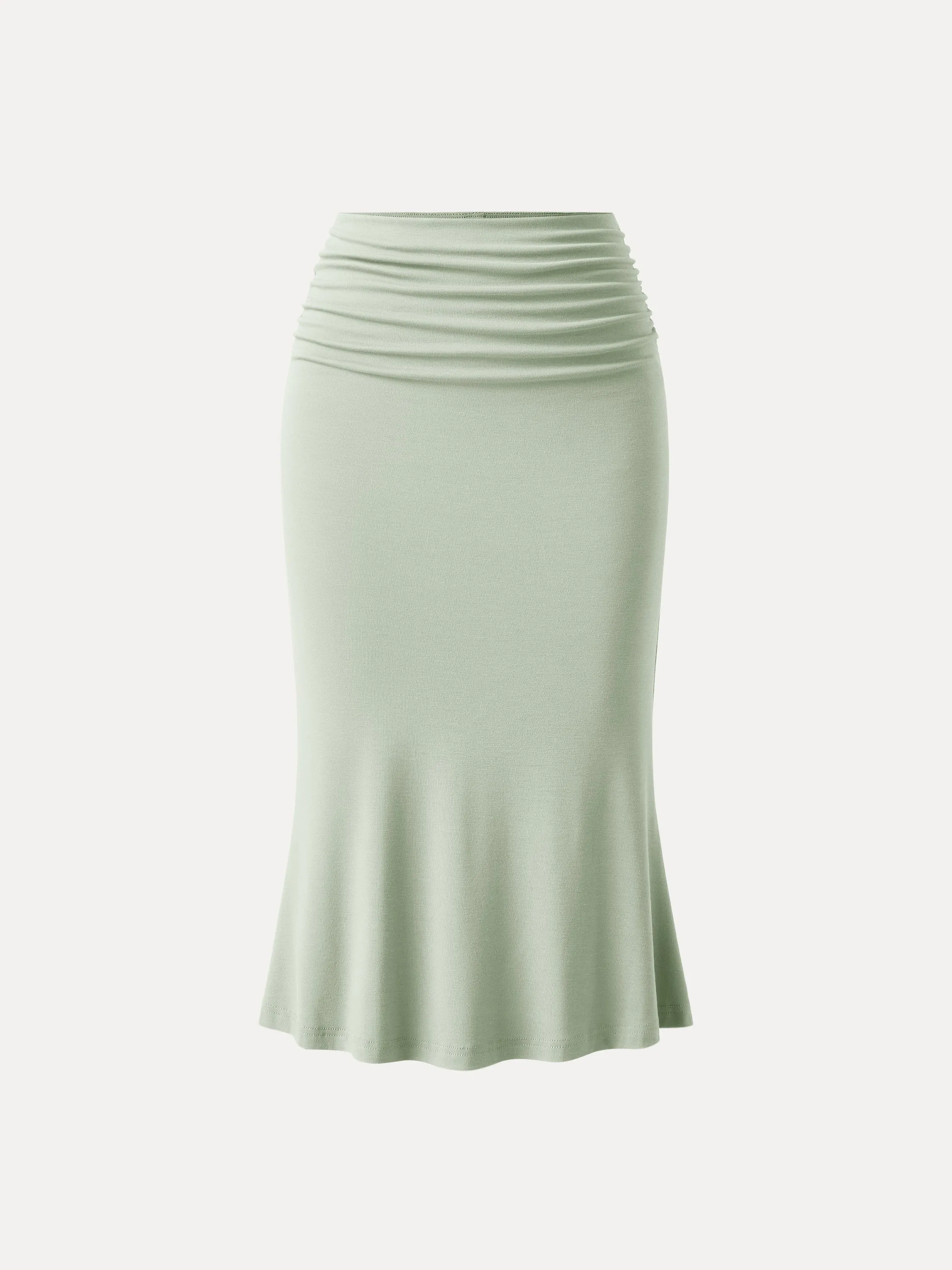 Ruched Side Mermaid Midi Skirt