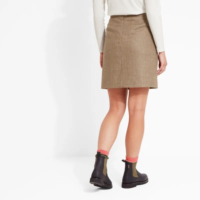 Schoffel Beauly Ladies Tweed Skirt - Houndstooth Tweed