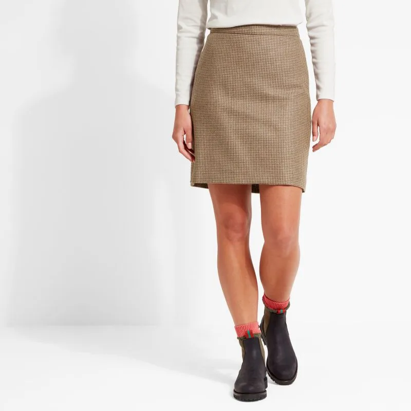 Schoffel Beauly Ladies Tweed Skirt - Houndstooth Tweed