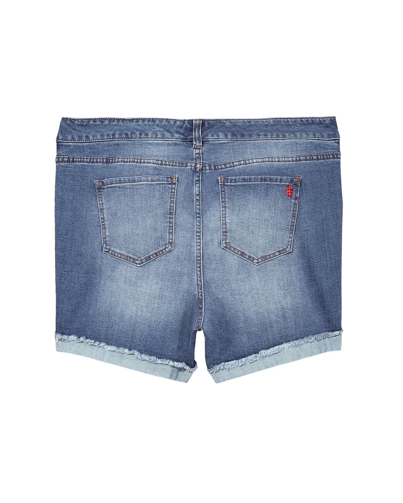 Sunnyside Distressed Short with Cuffed Fray Hem | Medium Wash
