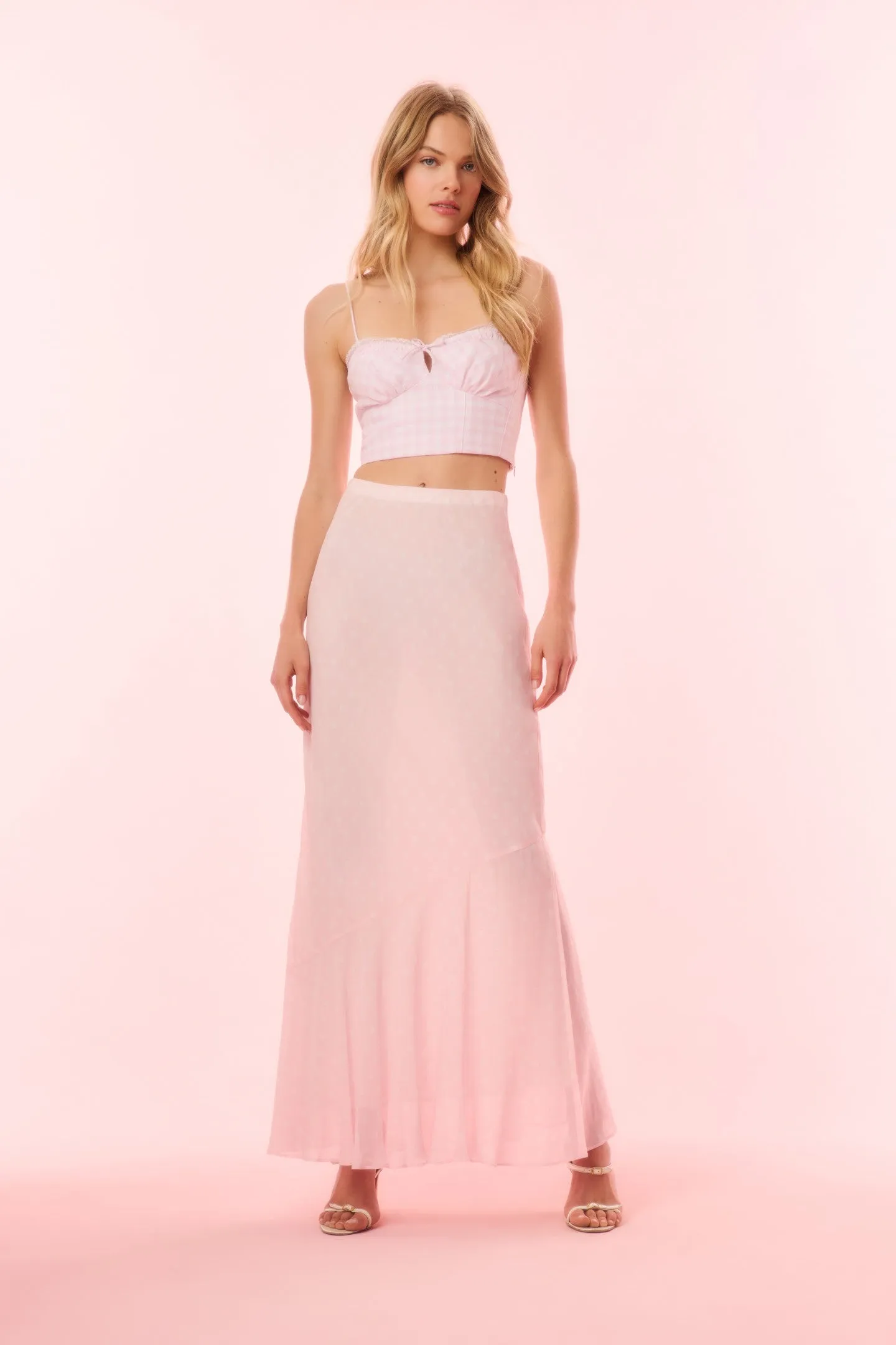 Tesleigh Chiffon Polkadot Maxi Skirt