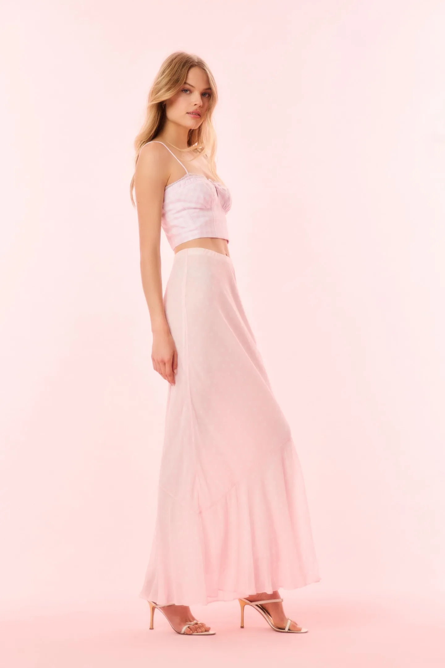 Tesleigh Chiffon Polkadot Maxi Skirt
