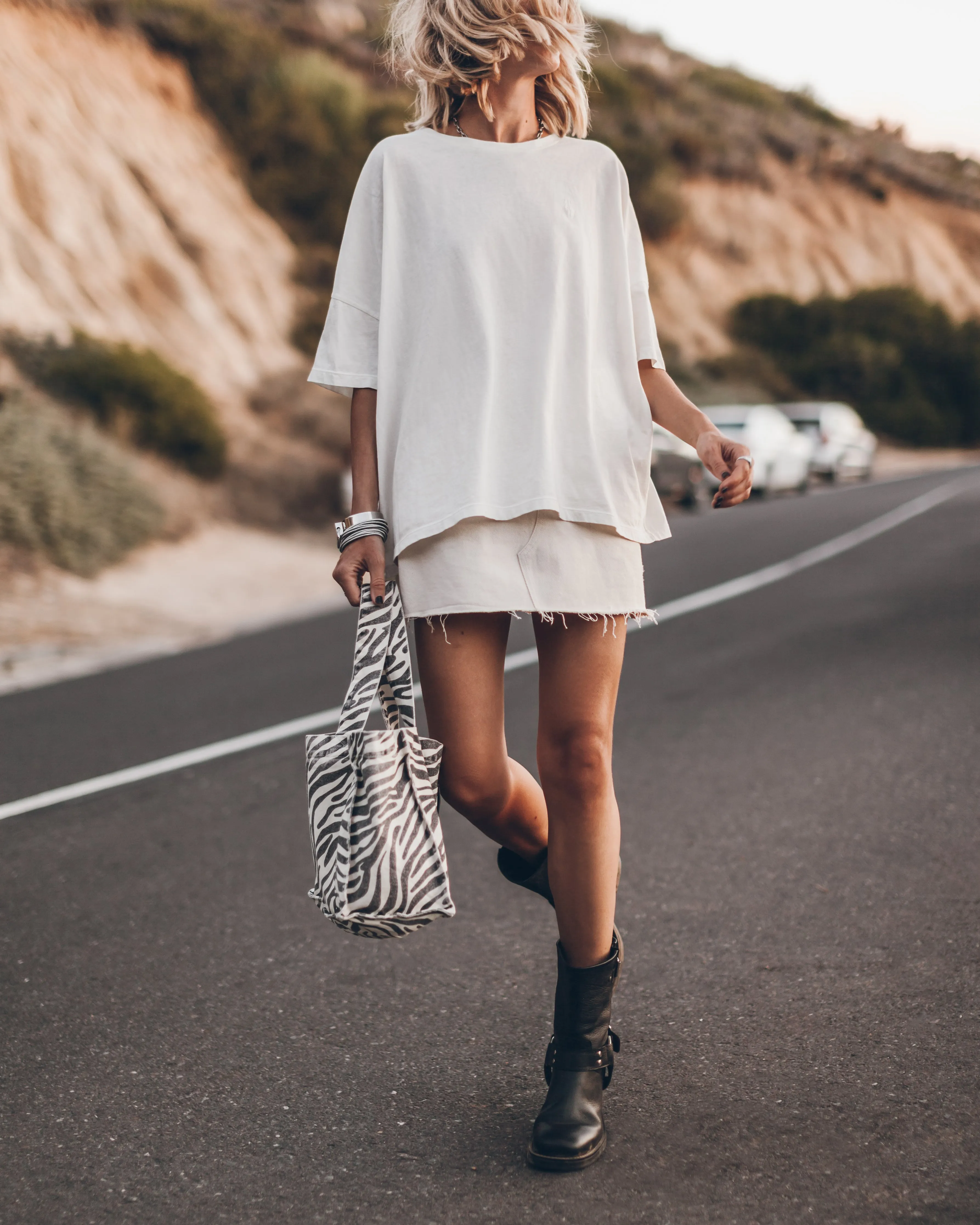 The White Denim Skirt