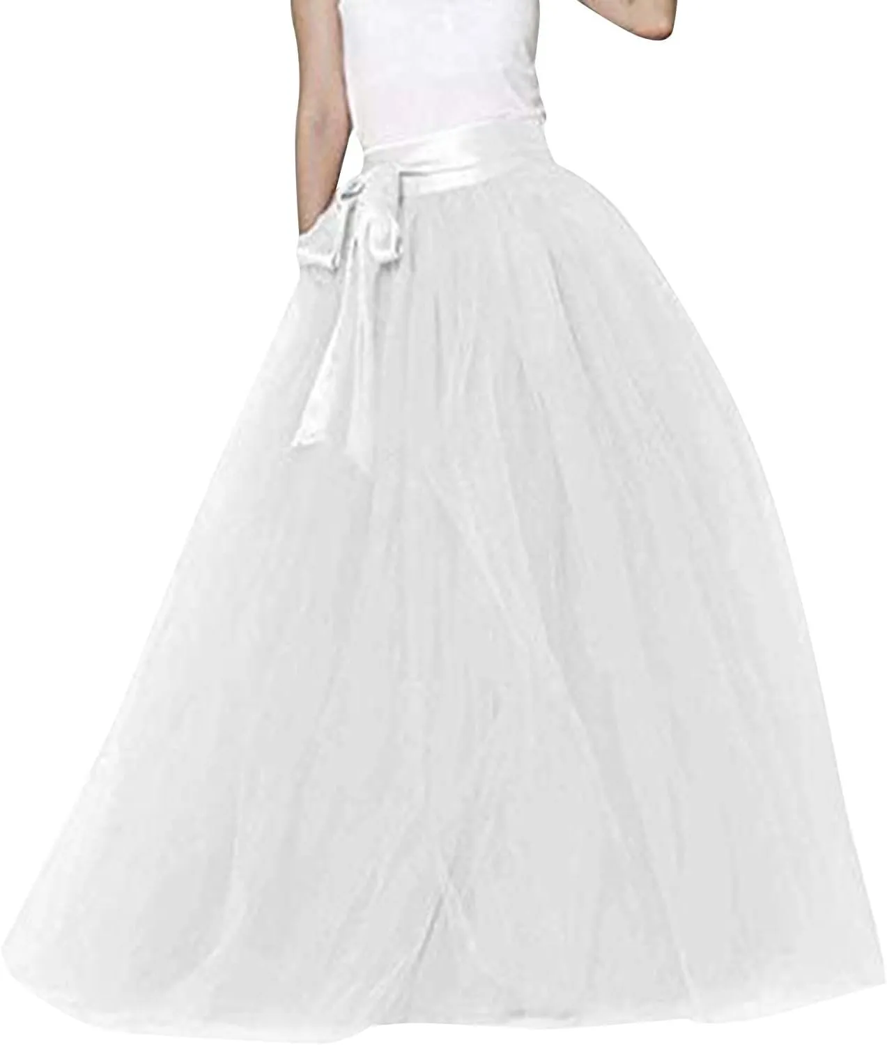 Tulle Tutu Skirt for Women Womens Long Tutu Skirts Pleated Princess Midi Skirts Adult Tutu Dancing Light Skirt