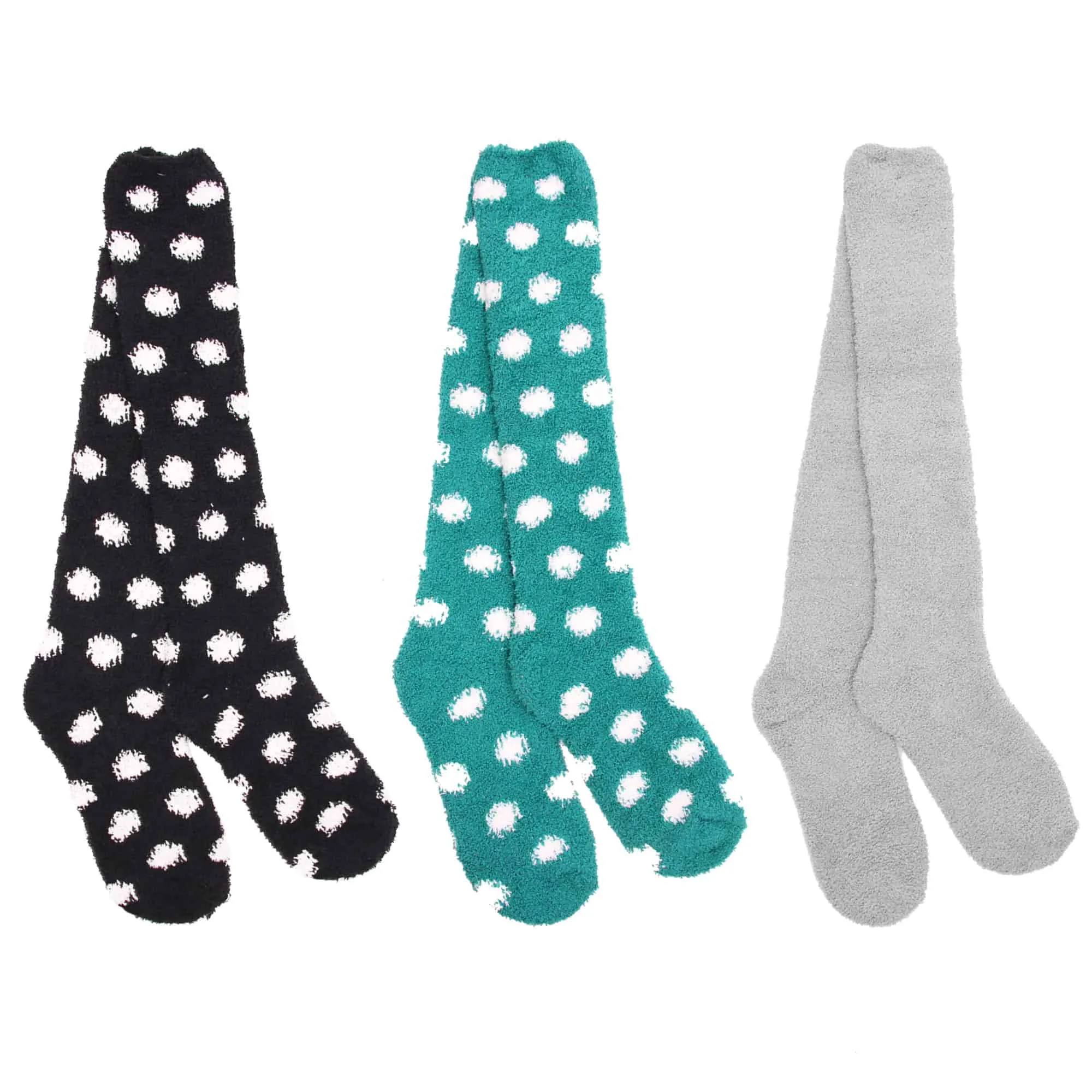 Women's Fuzzy Patterened Knee High Socks